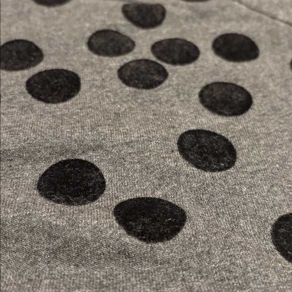 BODEN S Black Gray Velvet Spotty Dotty Sweatshirt Holiday - Picture 3 of 6